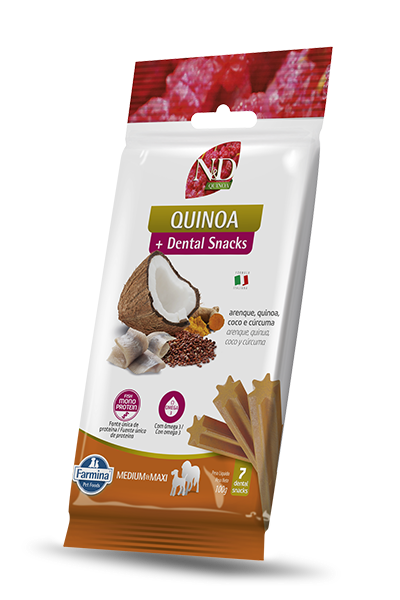 Arenque, Quinoa, Coco e Cúrcuma Petiscos Dentais Medium & Maxi